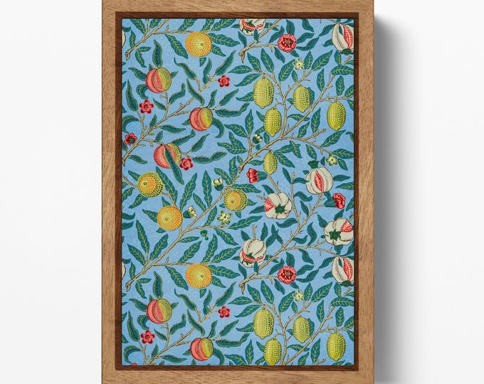 Four Fruits Botanical Wall Art Canvas William Morris Wall Art Vegan Leather Print