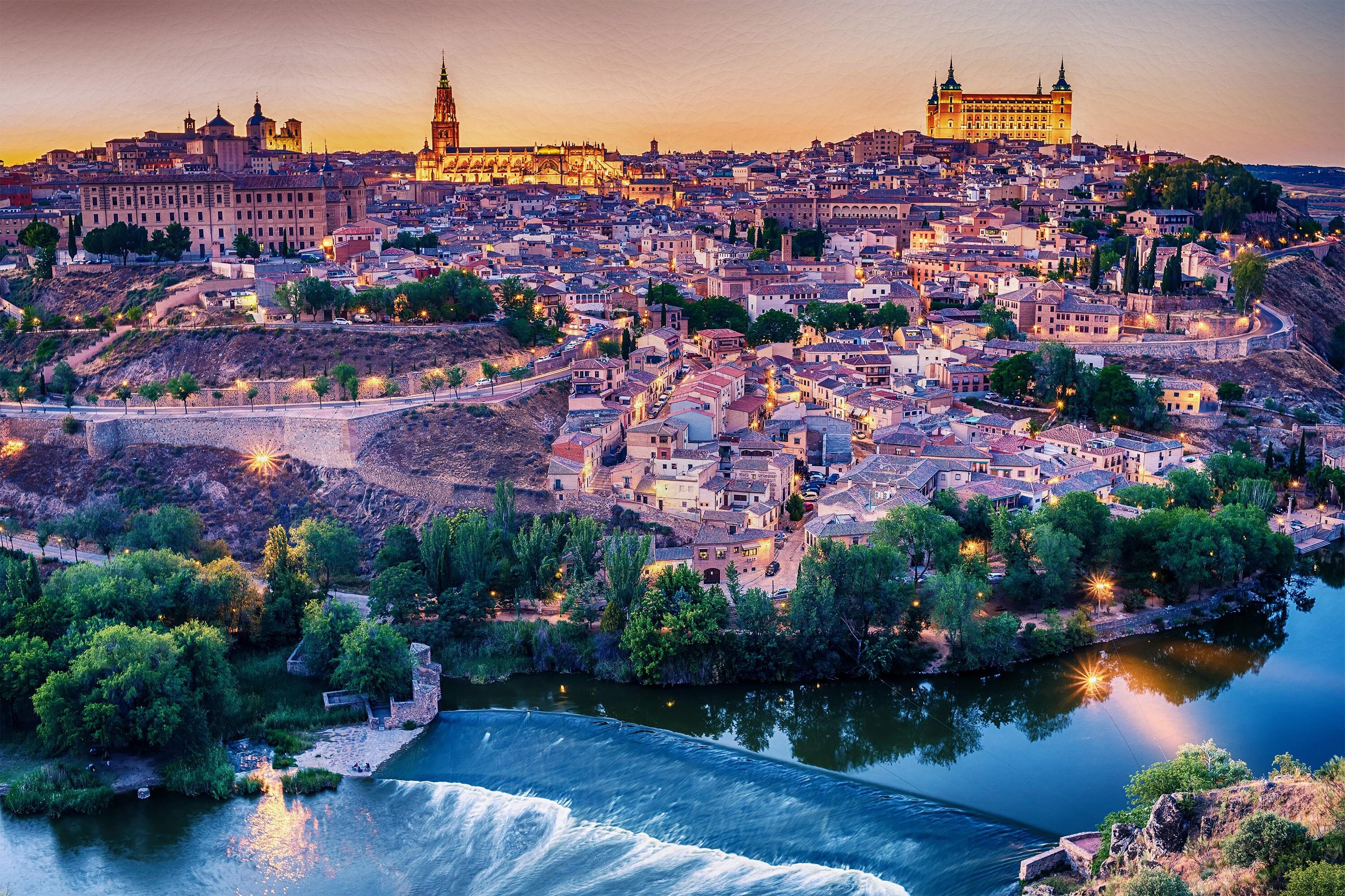 3 Panel Toledo, Spain Leather Print/Large Wall Art/Multi Panel Print