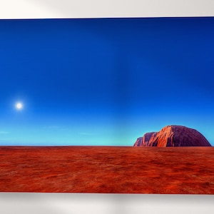 Uluru Ayers Rock Australia Canvas Eco Leather Print, Made in Italy!