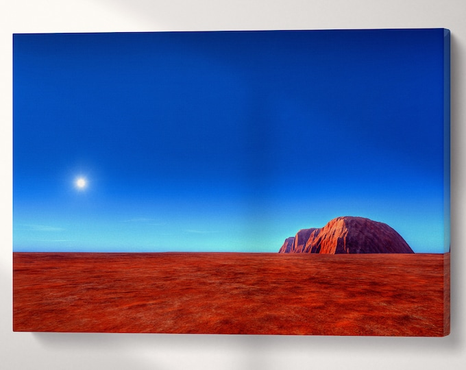 Uluru Ayers Rock Australia Canvas Eco Leather Print, Made in Italy!