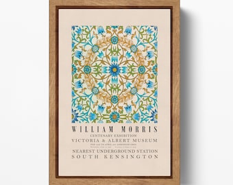 William Morris Daisy Floral Wall Art Vintage Arts and Craft Vegan Leather Canvas Print