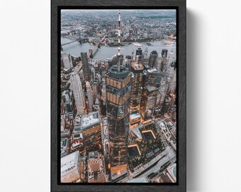 One World Trade Center Freedom Tower PETA Approved Eco Leather Framed Wall Art