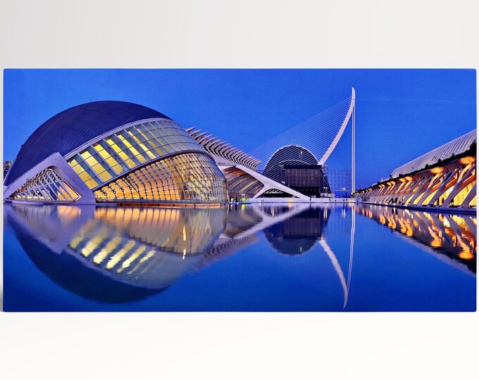 Valencia City of Arts and Sciences L'Hemisfèric Leather Print/L'Hemisfèric Print/Large Wall Art/Wall Decor/Made in Italy/Better than Canvas!
