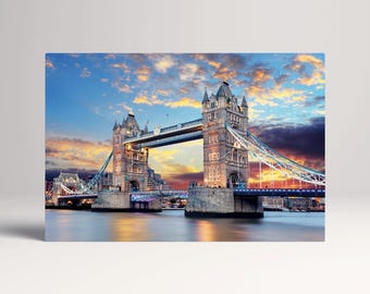 Tower Bridge London UK Cityscape PETA Approved Eco Leather Single Triptych Wall Art