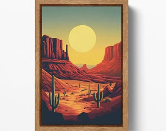 Southwestern Sunscape PETA Approved Faux Leather Canvas Wall Art