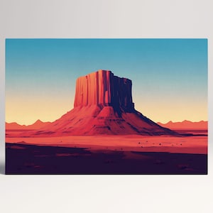 Eco del Deserto Paesaggio USA Sud-Ovest Canvas Stampa su Tessuto Ecopelle, Made in Italy!