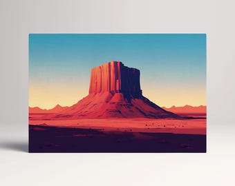 Southwestern Desert Landscape Eco Leather Wall Art Single and Multi Panel Triptych