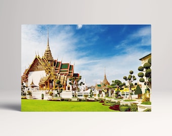 Grand Palace Bangkok Thailand PETA Approved Eco Leather Canvas Multi Panel Wall Art