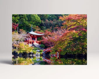 Daigoji Temple Kyoto PETA Approved Eco Leather Canvas Triptych or Single Art