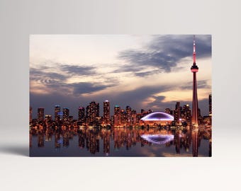 Toronto Skyline Canada CN Tower PETA Approved Eco Leather Multi Panel Wall Art