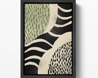 Zebra Shadows Abstract Modern Safari Ethical Wall Art Print on Vegan Leather