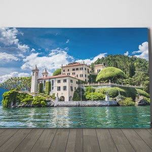 Villa Balbianello Leather Print/Large Wall Art/Lake Como/Triptych/Lake Como Print/Italy Canvas/Wall Decor/Made in Italy/Better than Canvas!