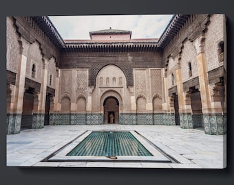 Mosaic Echoes Ben Youssef Madrasa PETA Approved Faux Leather Wall Art