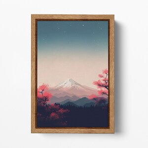 Fuji's Tranquil Bloom Canvas - Arte Giapponese Stampa su Pelle Ecologica, Made in Italy!