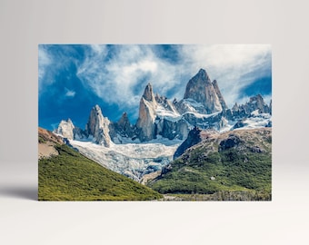 Monte Fitz Roy, Andes, Patagonia canvas eco leather print, Made in Italy!