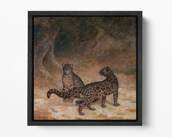 Clouded Leopards Wilhelm Kuhnert Jungle Art Wildlife Wall Decor Vegan Leather Print