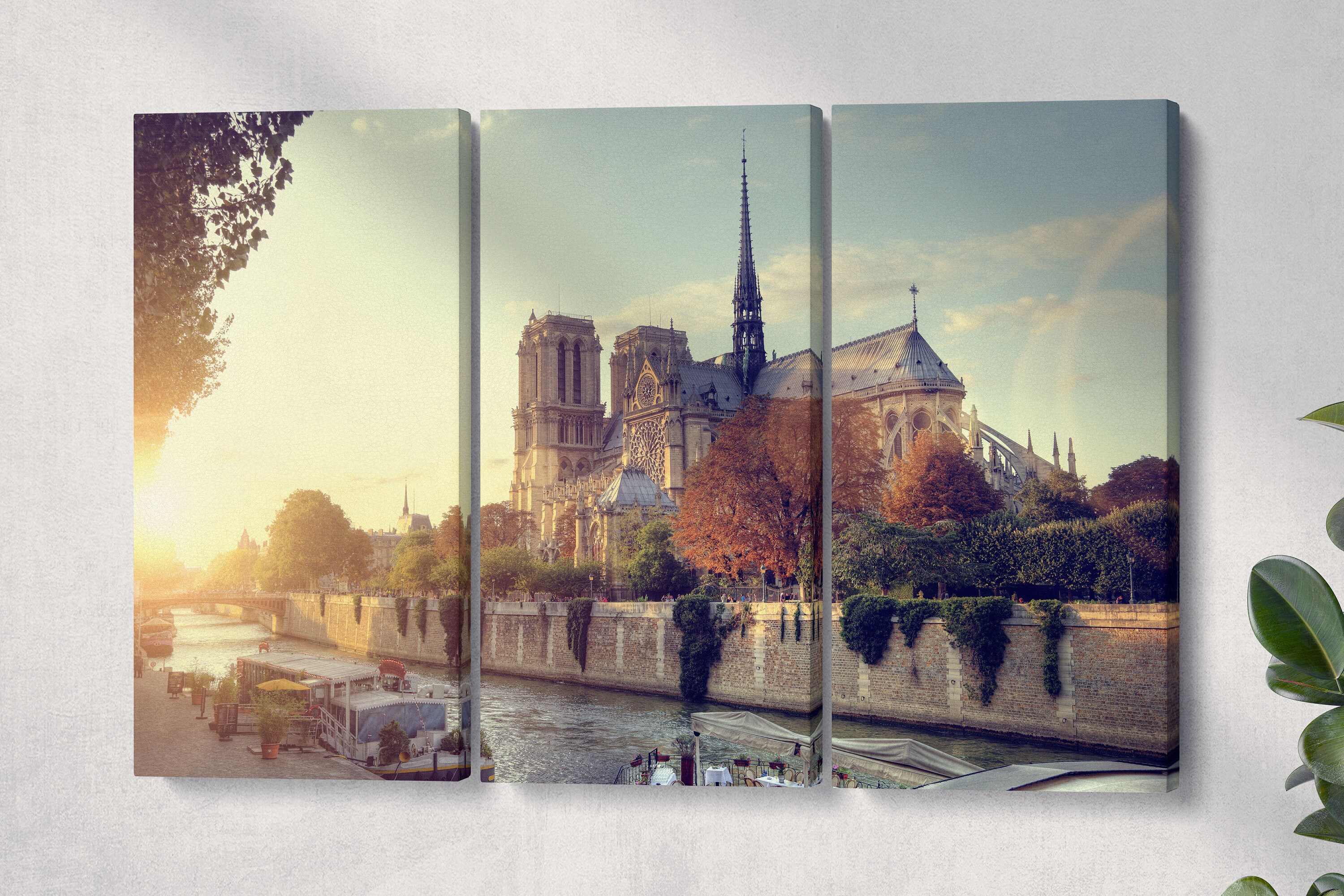 Notre-Dame Cathedral in Paris Sunrise Leather Print/Large Wall Art ...