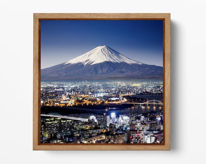 Mount Fuji, Fujiyama, Japan Wall Decor Framed Canvas Print, Made in Italy!