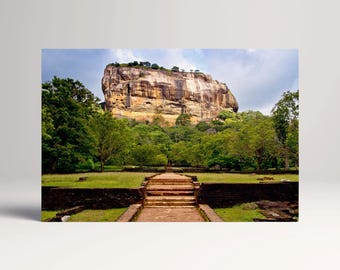 Sigiriya Rock Sri Lanka Wall Art PETA Approved Eco Leather Canvas Travel Photography