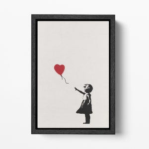 Girl With Balloon by Banksy Leather Print/Balloon Girl/Wall Art/Wall Decor/Large Print/Artwork/Red Heart/Made in Italy/Better than Canvas!