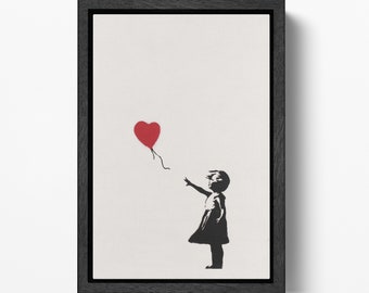 Banksy Girl With Balloon Vegan Leather Print, Ready to Hang