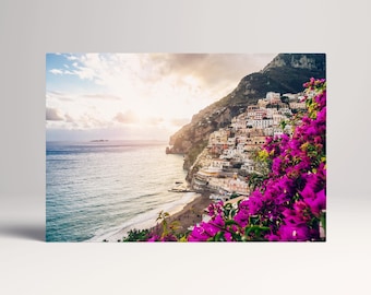 Positano Italy Amalfi Coast PETA Approved Eco Leather Canvas Multi Panel Wall Art