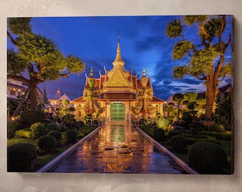 Wat Arun Temple Bangkok PETA Vegan Leather Gallery Wrap Print
