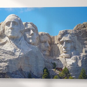 Mount Rushmore Wall Art Canvas Eco Leather Print, Made in Italy!