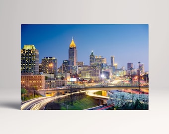 Atlanta Skyline Georgia Cityscape PETA Approved Eco Leather Multi Panel Wall Art