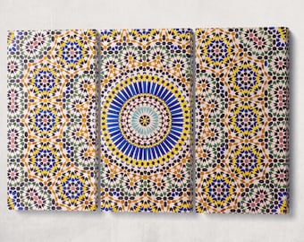 Oriental Mozaic Leather Print/Geometric Wall Art/Morocco/Large Wall Art/Multi Panel Print/Large Wall Decor/Made in Italy/Better than Canvas!