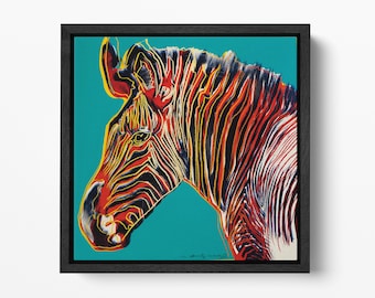 Grevy’s Zebra by Andy Warhol Wall Art Canvas Eco Leather Print Reproduction