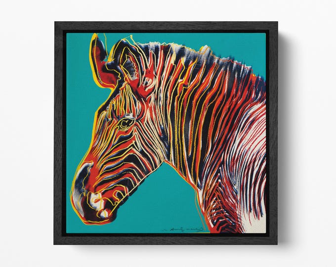 Grevy’s Zebra by Andy Warhol Wall Art Canvas Eco Leather Print Reproduction