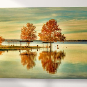 Lake Waco Texas Canvas Eco Leather Print, Made in Italy!
