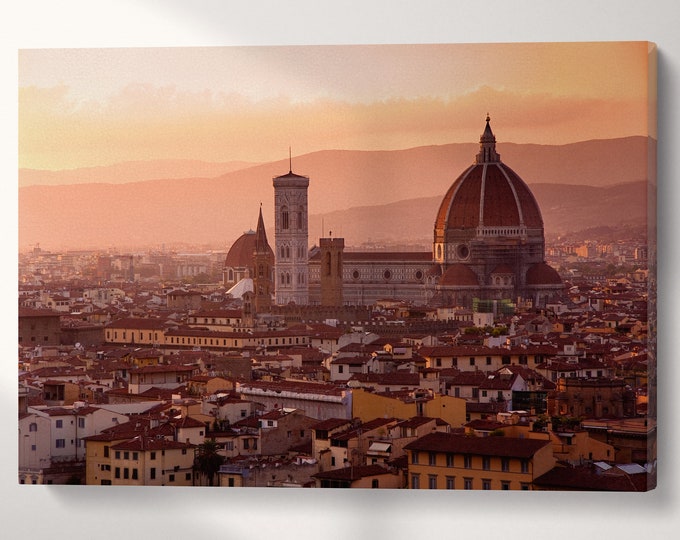 Florence Dome Canvas Eco Leather Print, Made in Italy!