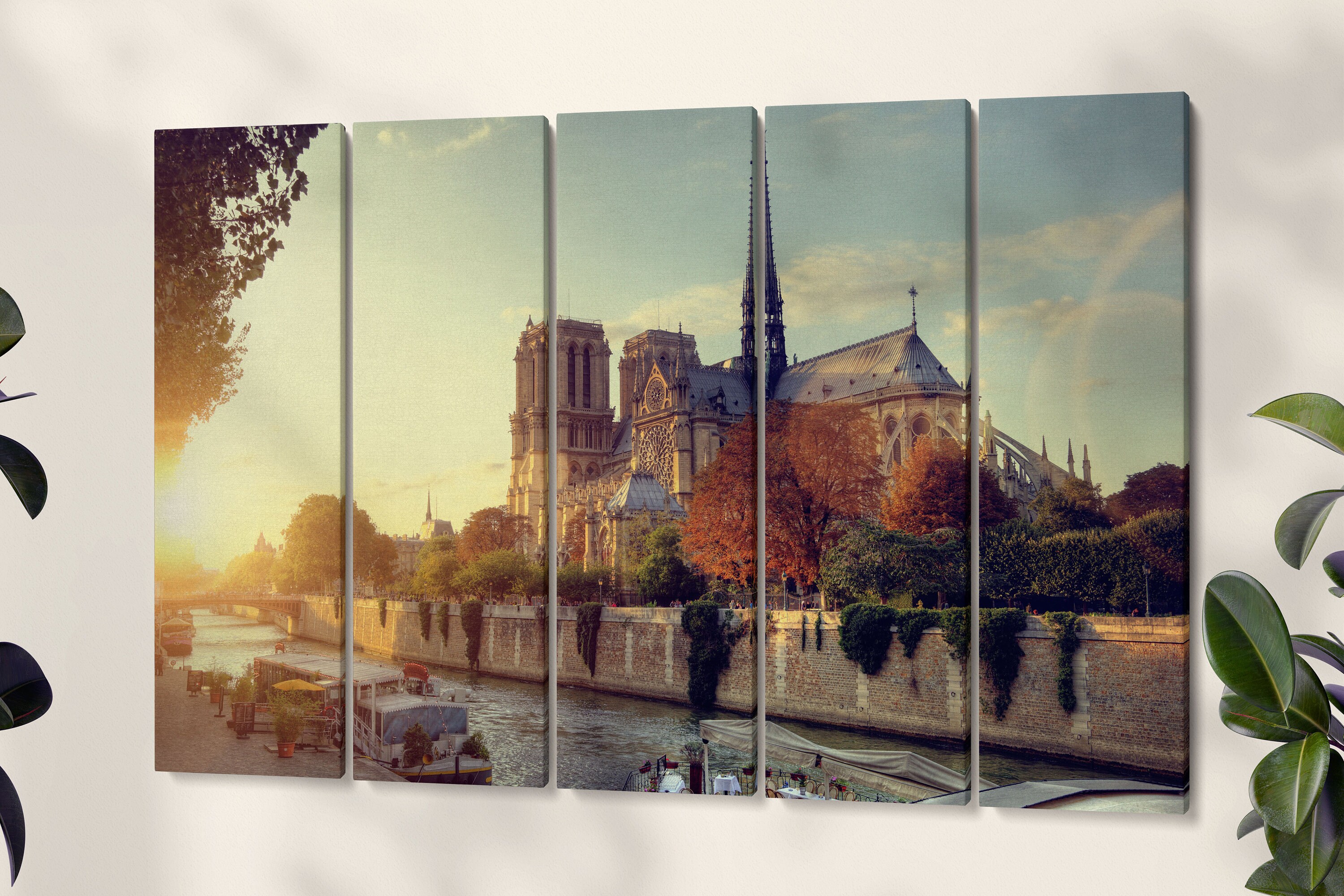 Notre-Dame Cathedral in Paris Sunrise Leather Print/Large Wall Art ...