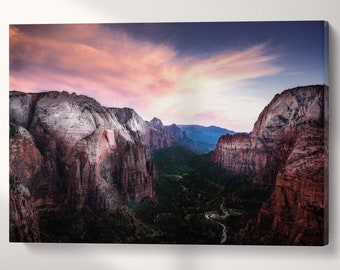 Angels Landing Zion National Park Frame Eco Leather Print
