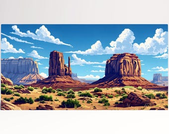 Monument Valley Canvas Print: Southwest Desert Eco-Leather Wall Art