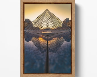 Louvre Museum Reflection Eco Leather Wall Art Frame