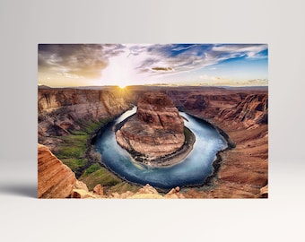 Horseshoe Bend Arizona Grand Canyon PETA Approved Eco Leather Canvas Multi Panel Art