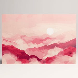 Sogni Cremisi su Colline Morbide Canvas Stampa su Tessuto Ecopelle, Made in Italy!