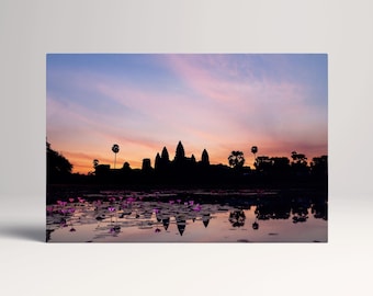 Angkor Wat Sunset Cambodia PETA Approved Eco Leather Multi Panel Wall Art