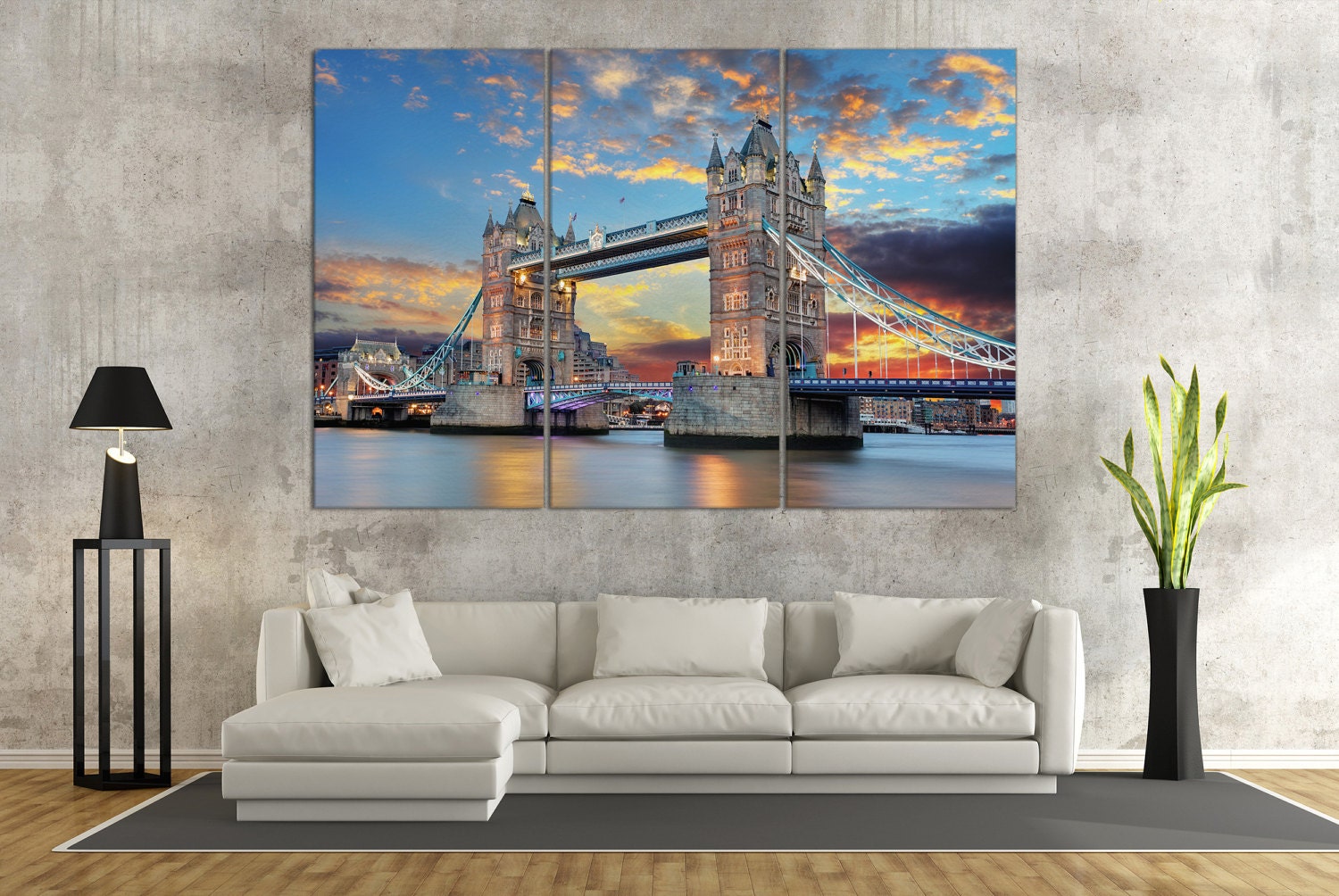 Tower Bridge London UK Canvas Wall Art Home Decor Eco Leather Print ...