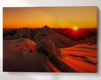 Scotland Sunset Wall Art Vegan Leather Canvas Print Ready to Hang