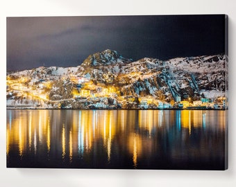 St. John's Newfoundland Vegan Leather Wall Art: Canada Cityscape Print