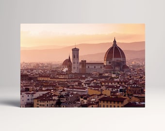 Florence Dome Italy Duomo Skyline PETA Approved Eco Leather Single Triptych Wall Art