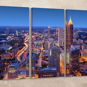 Atlanta Skyline Art: Vegan Leather Print, Made in Italy