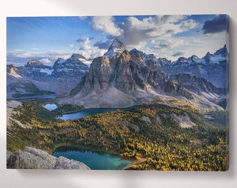 Mount Assiniboine Vegan Leather Wall Art: Canada Mountain Landscape