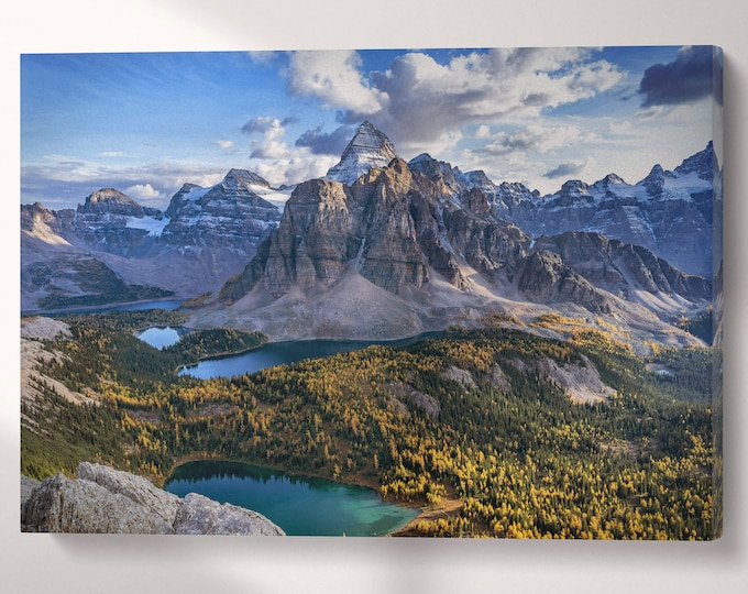 Mount Assiniboine Provincial Park, East Kootenay G, BC, Canada Wall Art Canvas Eco Leather Print, Made in Italy!