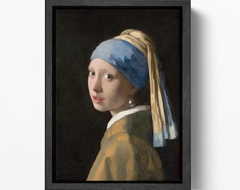 Girl with a Pearl Earring: Vermeer Vegan Leather Canvas Art Print
