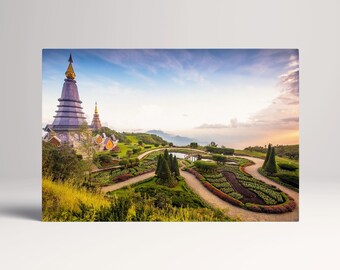 Doi Inthanon Chiang Mai Thailand PETA Approved Eco Leather Canvas Single Triptych Wall Art